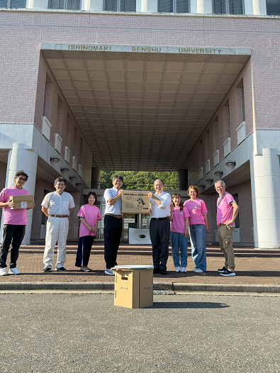 石巻専修大学へ「さきちゃんの防災トイレ」を寄付